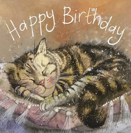 Karnet Urodziny AC656 Śpiący kot - Alex Clark
