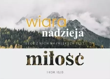 Karnet - Wiara, nadzieja, miłość - góry - Koinonia