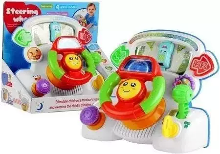 Kierownica edukacyjna dźwięki + światło - Leantoys