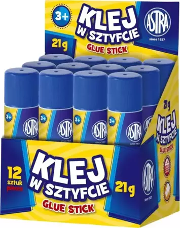 Klej w sztyfcie 21g (12szt) ASTRA - ASTRA papiernicze