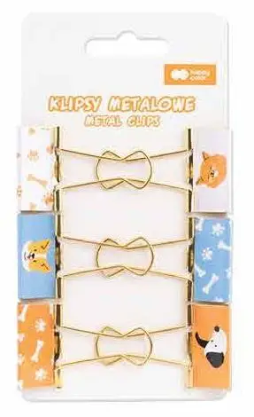 Klipsy metalowe Cat&Dog 6szt HAPPY COLOR - GDD