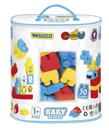 Klocki 30 elementów Baby Blocks w torbie 41401 - Wader