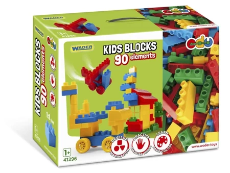 Klocki 90 elementów Kids Blocks w pojemniku 41296 - Wader