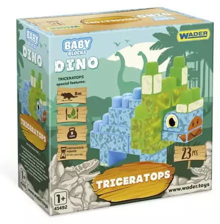 Klocki Dino Baby Blocks triceratops  41494 - Wader