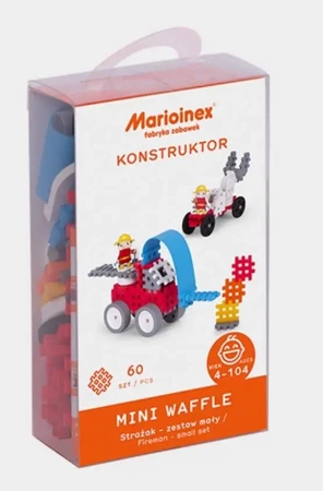 Klocki Mini Waffle Strażak mały blister - Marioinex