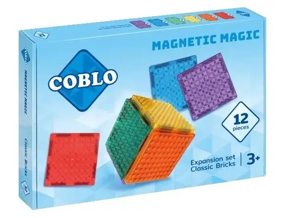 Klocki magnetyczne 12 płytek - Coblo