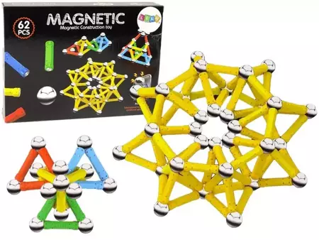 Klocki magnetyczne 62el - Leantoys