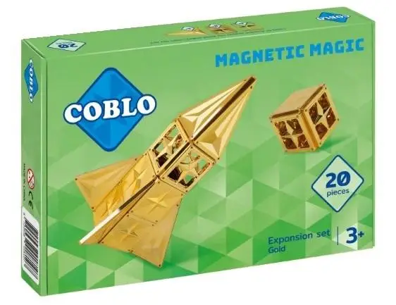 Klocki magnetyczne konstrukcyjne Gold 20el - Coblo