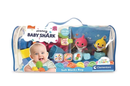 Klocki miękkie clemmy Baby shark w torbie 20 elementów 17428 - Clementoni