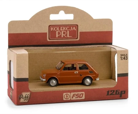 Kolekcja PRL Fiat 126p brązowy - Daffi