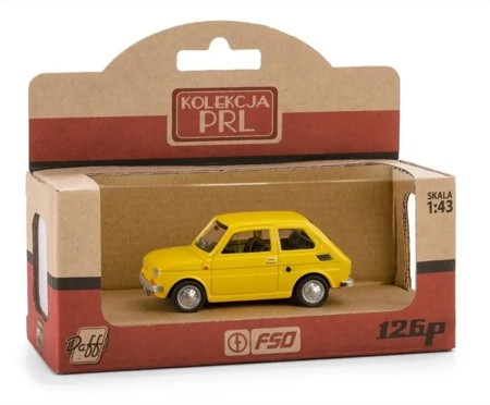 Kolekcja PRL Fiat 126p żółty - Daffi