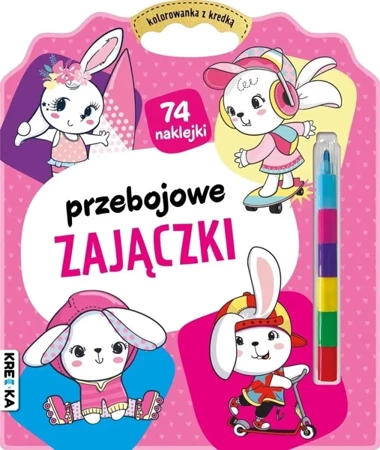 Kolorowanka z kredką. Przebojowe zajączki - praca zbiorowa