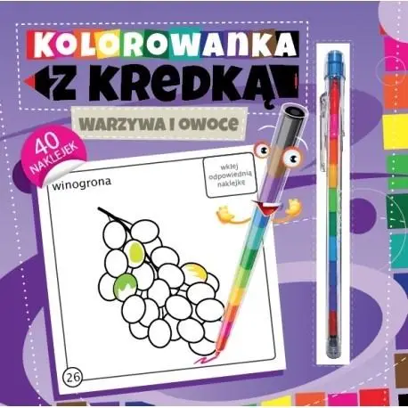 Kolorowanka z kredką. Warzywa i owoce - praca zbiorowa