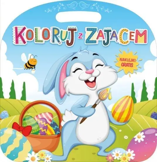 Kolorowanka z naklejkami Koloruj z zającem - praca zbiorowa