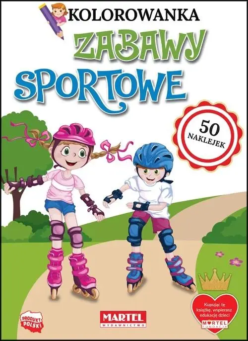 Kolorowanka z naklejkami. Zabawy sportowe - praca zbiorowa