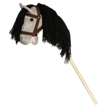 Koń na kiju Hobby Horse szary z lejcami 80cm - Tootiny