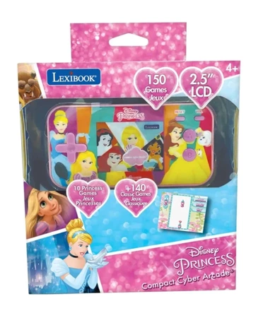 Konsola podręczna Compact Cyber Arcade®  Disney Princess - ekran 2,5'' 150 gier w tym 10 z księżniczkami Disneya  JL2367DP - Lexibook