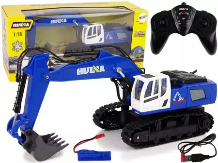 Koparka gąsienicowa R/C niebieska - Leantoys