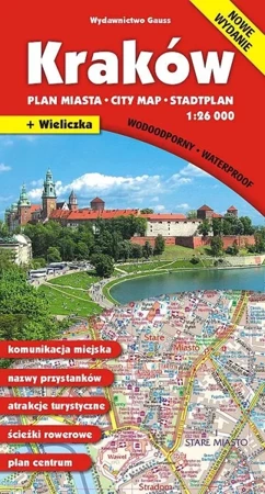 Kraków. Plan miasta 1:26000 wodoodporny wyd. 19 - Opracowanie zbiorowe