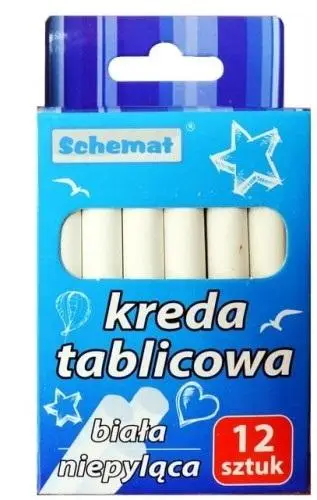 Kreda tablicowa 12szt biała - Schemat