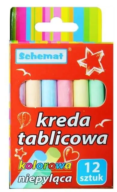 Kreda tablicowa 12szt kolor - Schemat