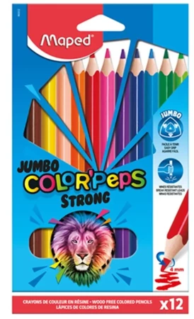 Kredki Colorpeps Strong Jumbo 12 kolorów - Maped