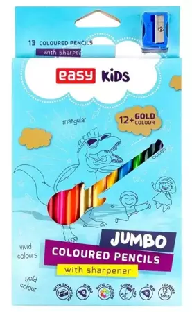 Kredki Jumbo trójkątne 13 kolorów EASY - Easy Stationery