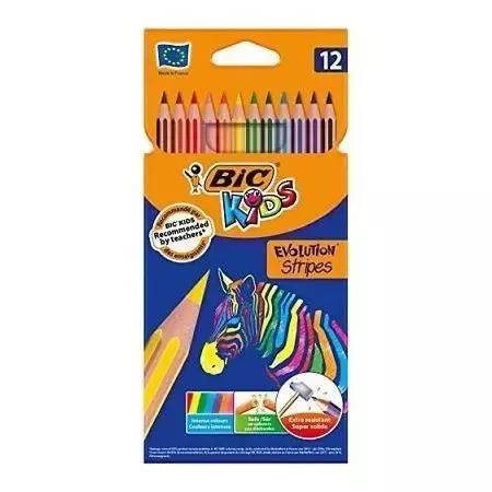 Kredki Kids Eco Evolution Stripes 12 kolorów BIC
