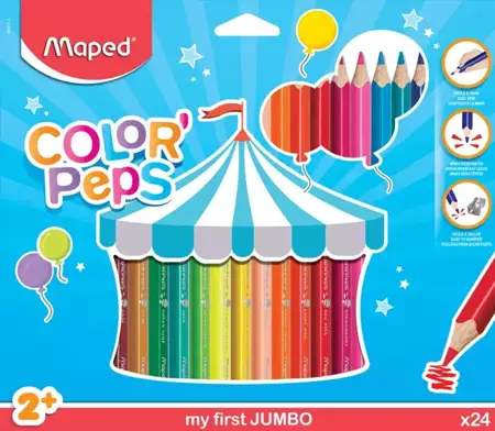 Kredki jumbo Maped colorpeps early age trójkątne 24 kolory