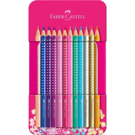 Kredki ołówkowe Sparkle 12szt metal opakowania - Faber Castell