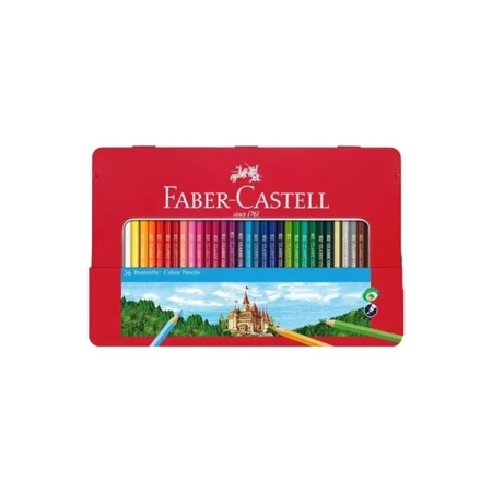 Kredki ołówkowe Zamek 36szt w opakowaniu metal - Faber Castell