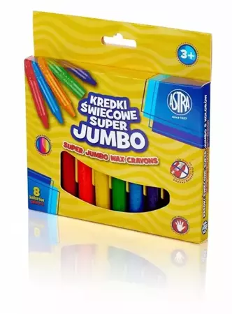 Kredki świecowe Jumbo 8 kolorów ASTRA - ASTRA papiernicze