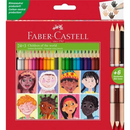 Kredki trójkątne Children of the World 24+3 kol. - Faber Castell