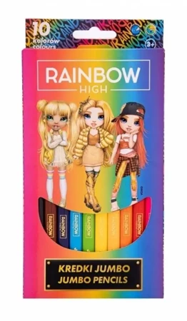 Kredki trójkątne Jumbo Rainbow High 10kol ASTRA - ASTRA papiernicze