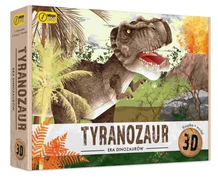 Książka i puzzle 3D era diznozaurów Tyranozaur - Irena Trevisan