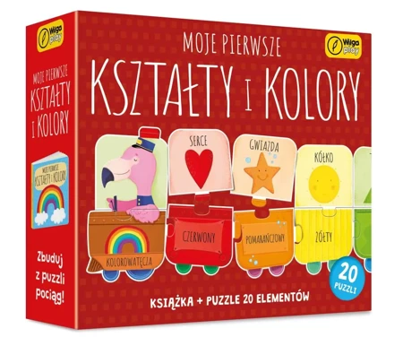 Książka i puzzle Moje pierwsze kształty i kolory 20 elementów - Wilga Play