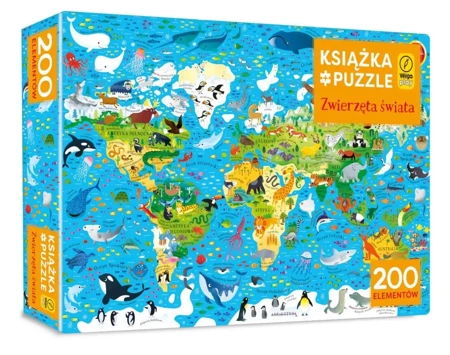 Książka i puzzle Zwierzęta świata 200 elementów - Sam Smith