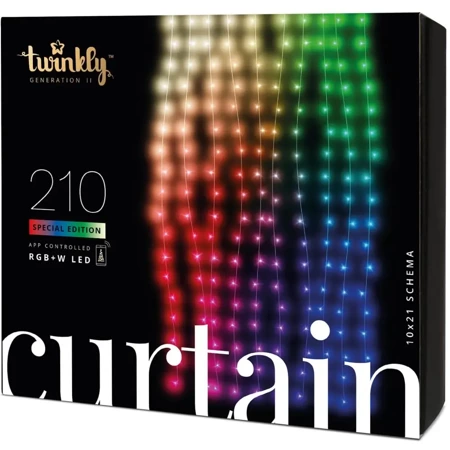 Kurtyna świetlna. Twinkly Curtain 210 LED RGB+W 2,1 m