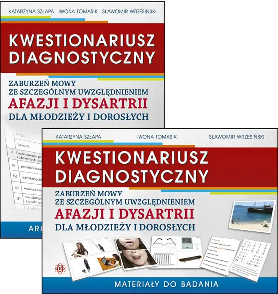 Kwestionariusz diagnostyczny zaburzeń mowy ze szczególnym uwzględnieniem afazji i dysartrii dla młodzieży i dorosłych Materiały do badania i arkusz diagnostyczny - Katarzyna Szłapa