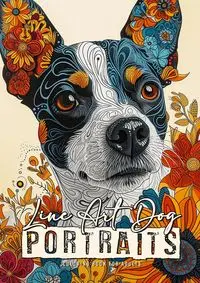 Line Art Dog Portraits Coloring Book for Adults - Publishing Monsoon