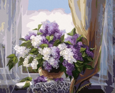 Malowanie po numerach Lilac przy oknie - TWOJE HOBBY plakaty