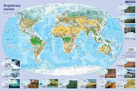 Mapa krajobrazy świata. Podkładka na biurko - Demart
