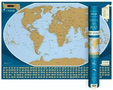 Mapa zdrapka - Świat/The Word 1:50 000 000 w.ang - praca zbiorowa