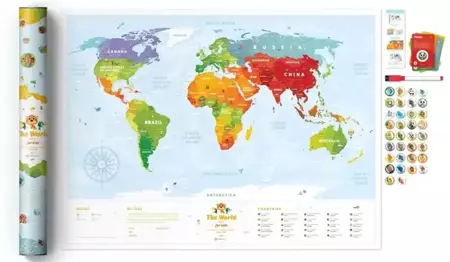 Mapa zdrapka - Travel Map Kids Animals