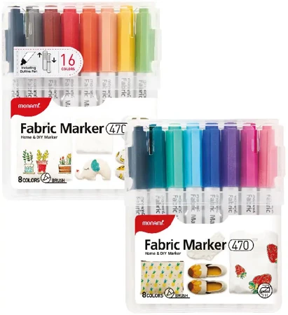 Markery do tkanin MonAmi Fabric Marker 470 Set A 15 kolorów + kontur