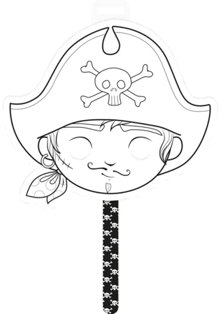 Maska kartonowa Graffy stick Pirat - AVENUE MANDARINE