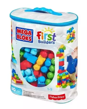 Mega Bloks Klocki w torbie 80 el. niebieskie - Mattel