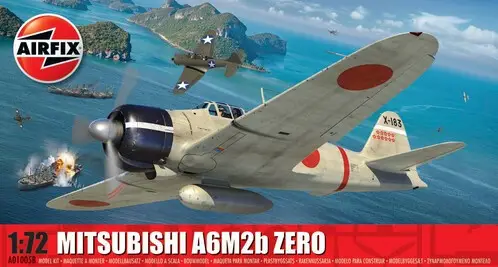 Model plastikowy Mitsubishi A6M2b Zero 1/72 - Airfix