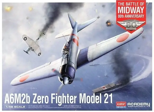 Model plastikowy Samolot A6M2B Zero Fighter 21 1/48 - Academy