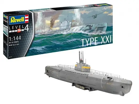 Model plastikowy niemiecka łódź podwodna TYP XXI 1/144 - Revell